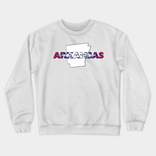 Arkansas Colored State Letters Crewneck Sweatshirt by m2inspiration